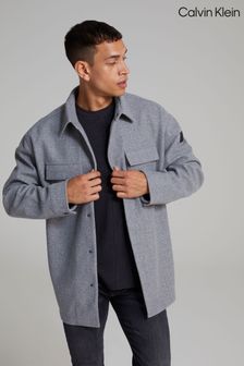 Calvin Klein Grey Recycled Faux Wool Overshirt