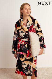 Floral Supersoft Fleece Dressing Gown (C49406) | £40 - £42