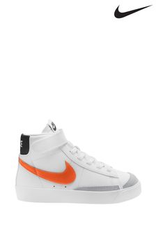 Nike White/Orange Blazer 77 Mid Junior Trainers (C4G992) | £50