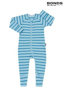 Bonds Blue Ribbed Zip Sleepsuit (C50390) | £20