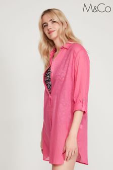 M&Co Pink Beach Shirt Cover-Up