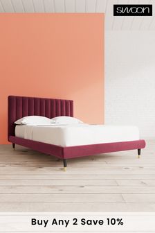 Swoon Easy Velvet Bordeaux Red Porlock Bed