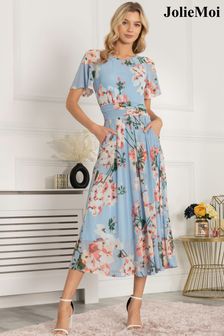 Jolie Moi Blue Anaiah Mesh Maxi Dress (C51109) | £85
