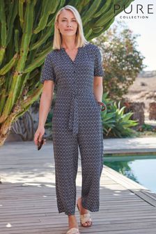 Pure Collection Blue Printed Jumpsuit