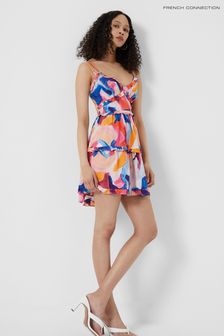 French Connection Isadora Delphine Pink Strappy V-Neck Dress