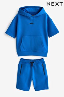 Cobalt Blue Short Sleeve Hoodie and Shorts Set (3-16yrs) (C52691) | £21 - £29