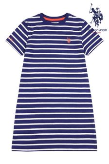 U.S. Polo Assn. Blue Short Sleeve Stripe Dress