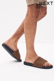 Mens Blue Sliders | Mens Holiday Sliders | Next Official Site
