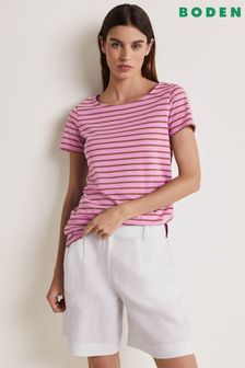 Boden Purple Short Sleeve Breton T-Shirt