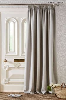 Dove Grey Stephanie Pencil Pleat Thermal Lined Door Curtain