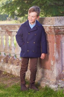Trotters London Blue Wool Pea Coat (C56635) | £130 - £145
