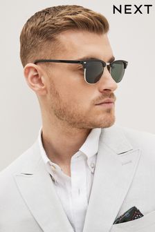 Black/Silver Retro Polarised Sunglasses (C56695) | £16