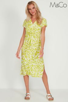 M&Co Green Baroque Tie Shirt Dress (C56774) | £44