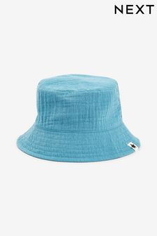 Pale Blue Puff Fabric Bucket Hat (3mths-6yrs) (C57167) | £7 - £8