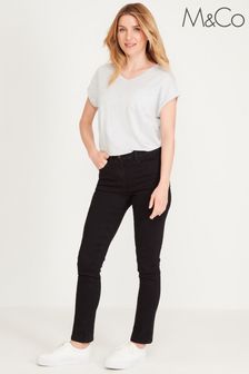 M&Co Black Basic Straight Leg Jeans (C57641) | £26
