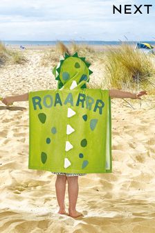 Green Dinosaur Beach Towelling Poncho (C59645) | £24