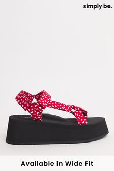 Simply Be Red Riri Wide Fit Sandals (C59967) | £29