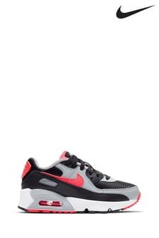 Nike Grey/Red Air Max 90 Junior Trainers (C5W265) | £60
