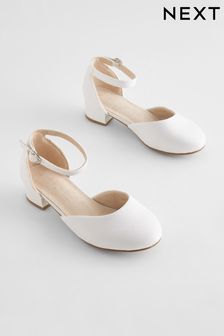 White Satin (Stain Resistant) Occasion Heel boots Shoes (C60517) | £25 - £32