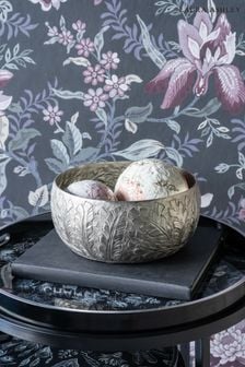 Pewter Grey Winspear Leaf Embossed Decorative Bowl