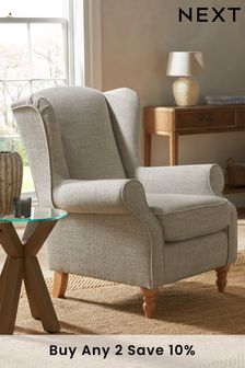Chunky Weave Mid Natural Sherlock Highback Armchair (C60961) | £499