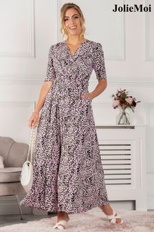 grey and pink leopard print dress