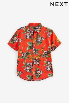 Red Hawaiian Printed Short Sleeve Shirt (3-16yrs) (C61341) | £13 - £18