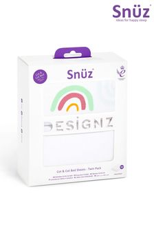 Snuz 2 Pack White Cot and Cot Bed Fitted Sheets
