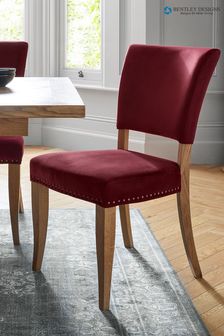 Bentley Designs Red Set of 2 Kingswood Rustic Oak Chairs
