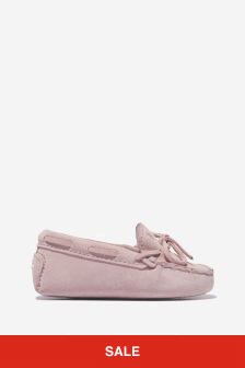 Tods Baby Unisex Suede Moccasin Shoes in Pink