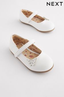 White Standard Fit (F) Butterfly Mary Jane boots Shoes (C64151) | £18 - £20