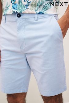 Light Blue Oxford Slim Stretch Chino logo-pocket Shorts (C64228) | £20