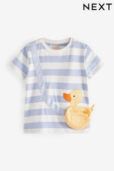 Blue Duck Stripe Short Sleeve Bag T-Shirt (3mths-7yrs) (C65956) | £8 - £10