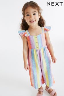 Multicolour Rainbow Stripe Jumpsuit (3mths-7yrs) (C66105) | £14 - £16