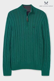 Crew Clothing Company Teal Blue Textured Cotton Classic Jumper (C66353) | £70