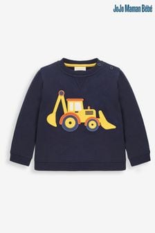 JoJo Maman Bébé Blue Digger Applique Sweatshirt (C66652) | £20