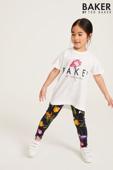 Baker by Ted Baker Floral Black Legging and T-Shirt Set (C66870) | £33 - £40
