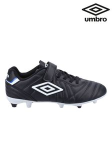 Umbro Junior Black Speciali Liga Firm Ground Velcro Football Boots