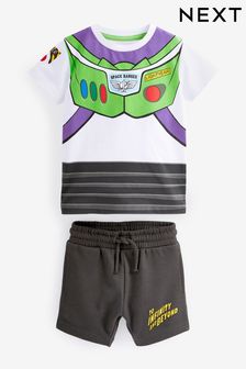 Grey and White Toy Story Buzz Lightyear Short Sleeve T-Shirt and Short Set (3mths-8yrs) (C69592) | £18 - £22