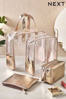 Set of 4 Rose Gold Make-Up Bags (C70438) | £20