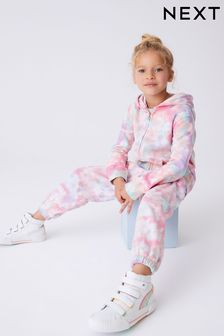 Purple/Orange Tie Dye Zip Through Hoodie (3-16yrs) (C71111) | £16 - £21