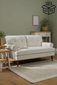 Tailored Chenille Oyster Natural Delia Compact 2 Seater 'Sofa In A Box' (C71558) | £470