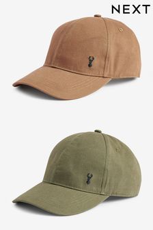 Khaki Green/Tan Brown Caps 2 Pack (C72147) | £18