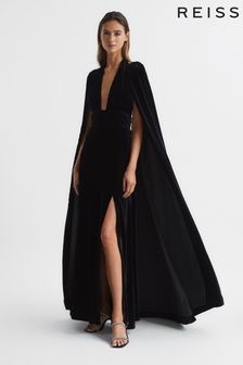Reiss Black Gracie Velvet Maxi Dress (C73484) | £498
