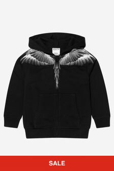 Marcelo Burlon Kids Icon Wings Zip-Up Hoodie in Black