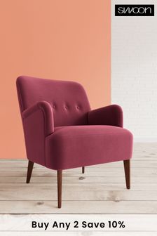 Swoon Easy Velvet Bordeaux Red London Chair