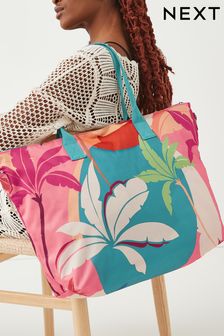 Multi Palms Print Fold-Away Beach Bag (C75325) | £22
