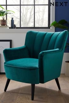 Soft Velvet Juniper Teal Rosie Accent Chair (C75939) | £325