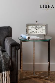 Libra Silver Nebolo Silver Rectangular Table Clock