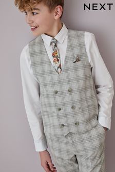 Grey Check Waistcoat Set With Shirt & Tie (12mths-16yrs) (C76174) | £32 - £41